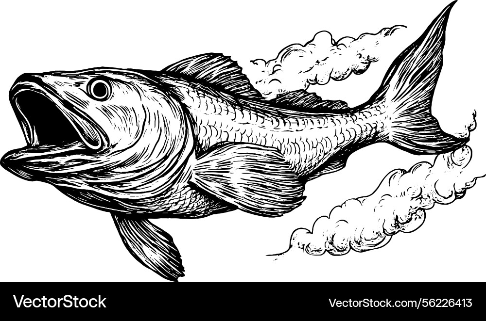 Dynamic of a jumping fish Vector Image