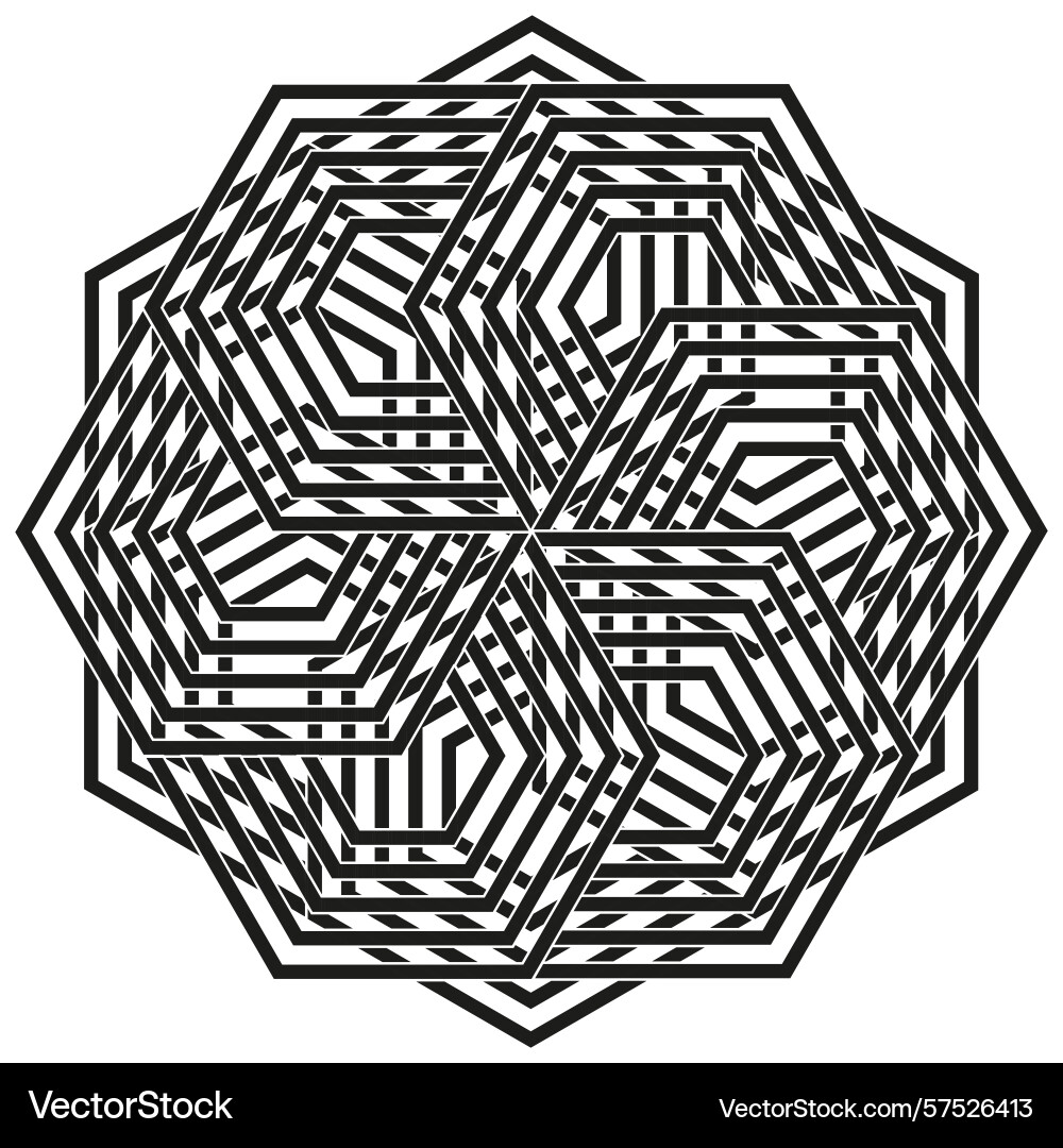 Elegant rosette icon angular web pattern crisp Elegant rosette icon angular web pattern crisp vector image