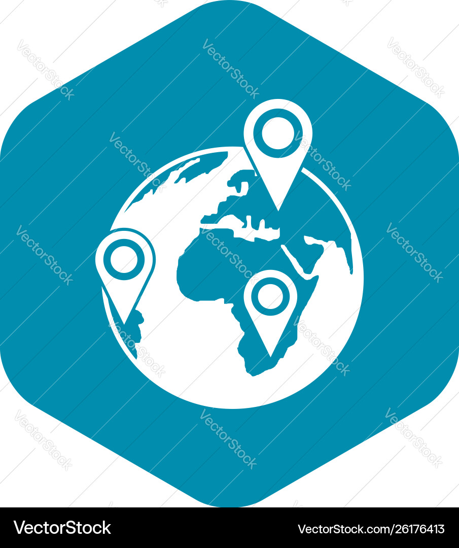 Globe network icon simple style vector image