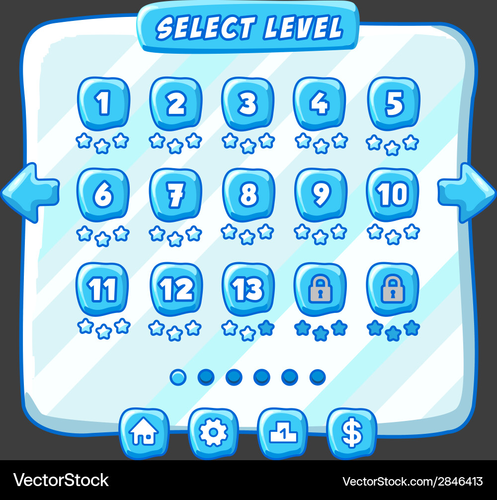 Ice Level Selection Menu vector image