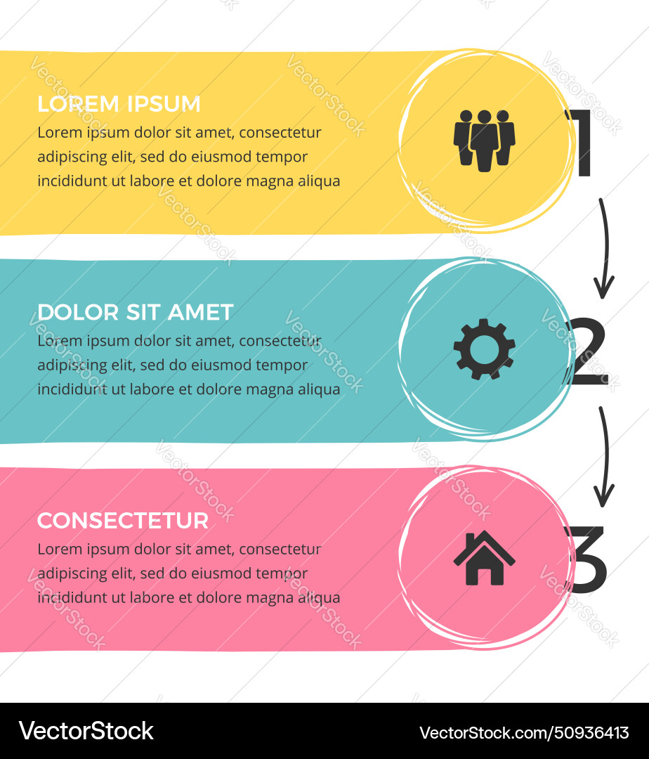 Infographic template with 3 elements Infographic template with 3 elements vector image