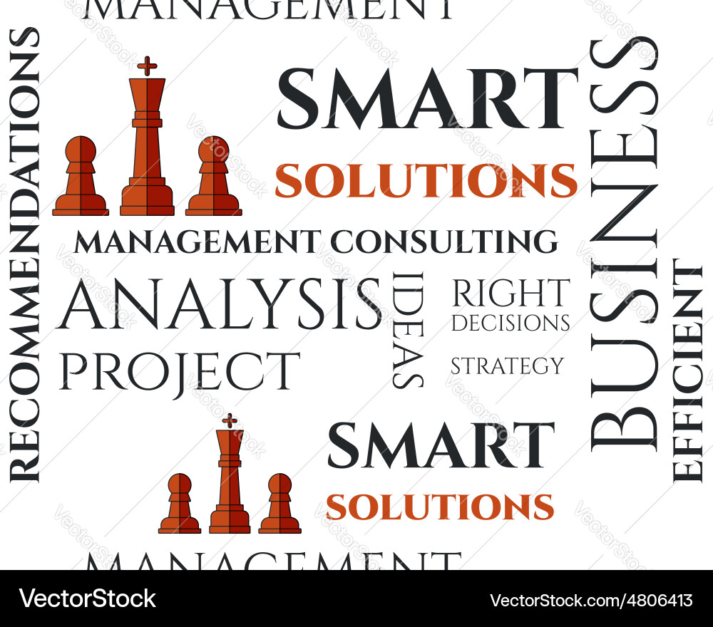 Smart solutions seamless pattern with management Vector Image