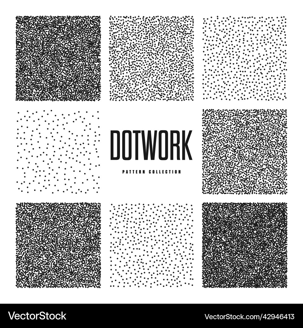 Square shaped dotted objects stipple elements Square shaped dotted objects stipple elements vector image