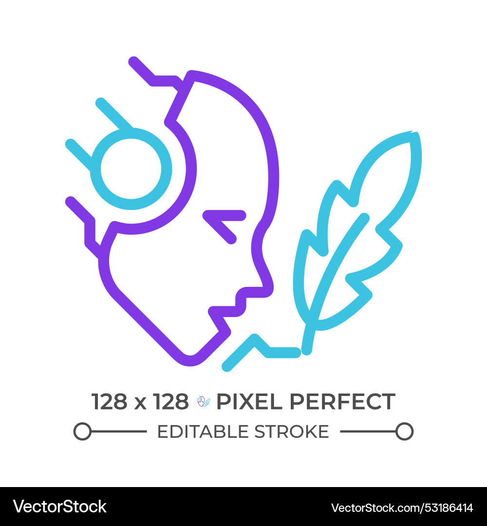 Ai writes two color line icon Ai writes two color line icon vector image