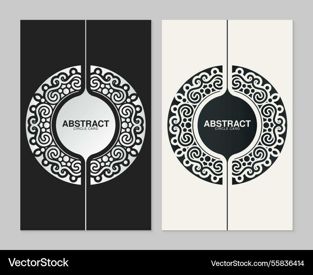 Flat border circle pattern card design Flat border circle pattern card design Vector Image
