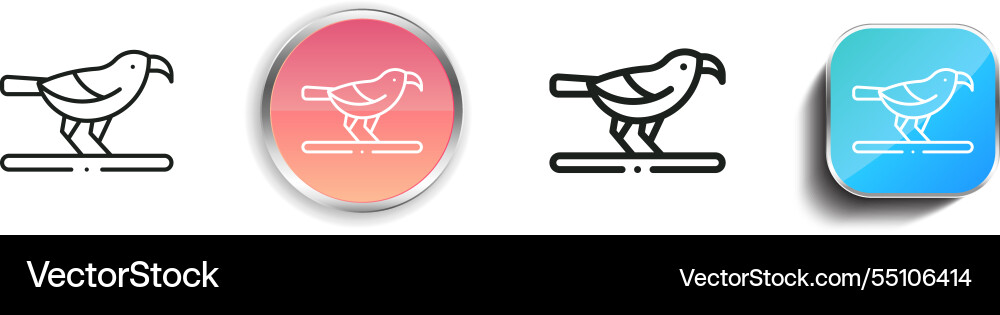 Iiwi icon thin linear regular and button style vector image