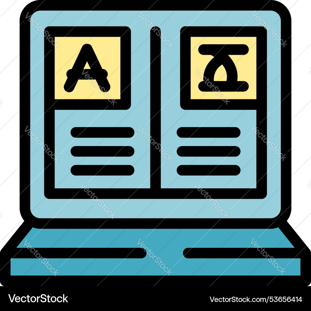 Laptop showing comparison between two different Laptop showing comparison between two different Vector Image