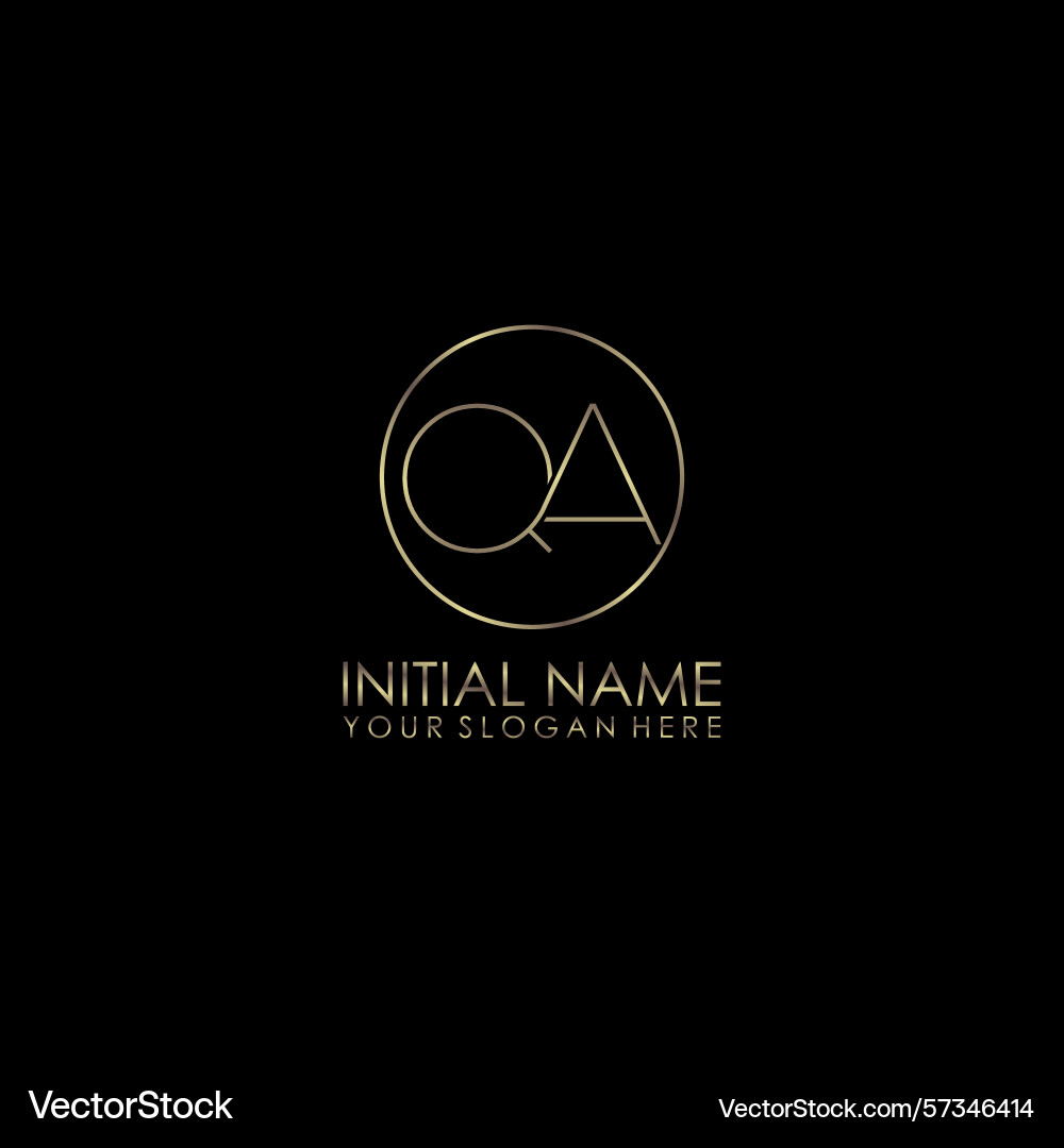 Luxury qa initial logo designs with elegant gold Luxury qa initial logo designs with elegant gold Vector Image