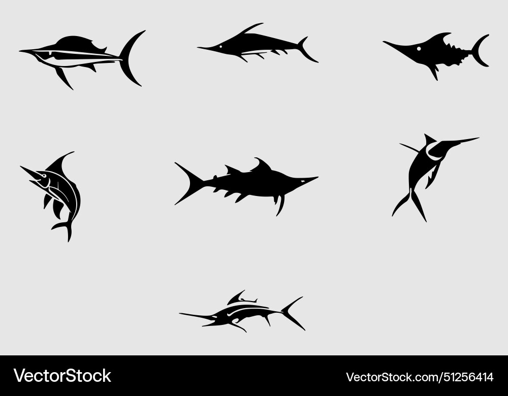 Minimal stilvolles schwarzes Marlin Icon Design Minimal stilvolles schwarzes Marlin Icon Design Vektorbild