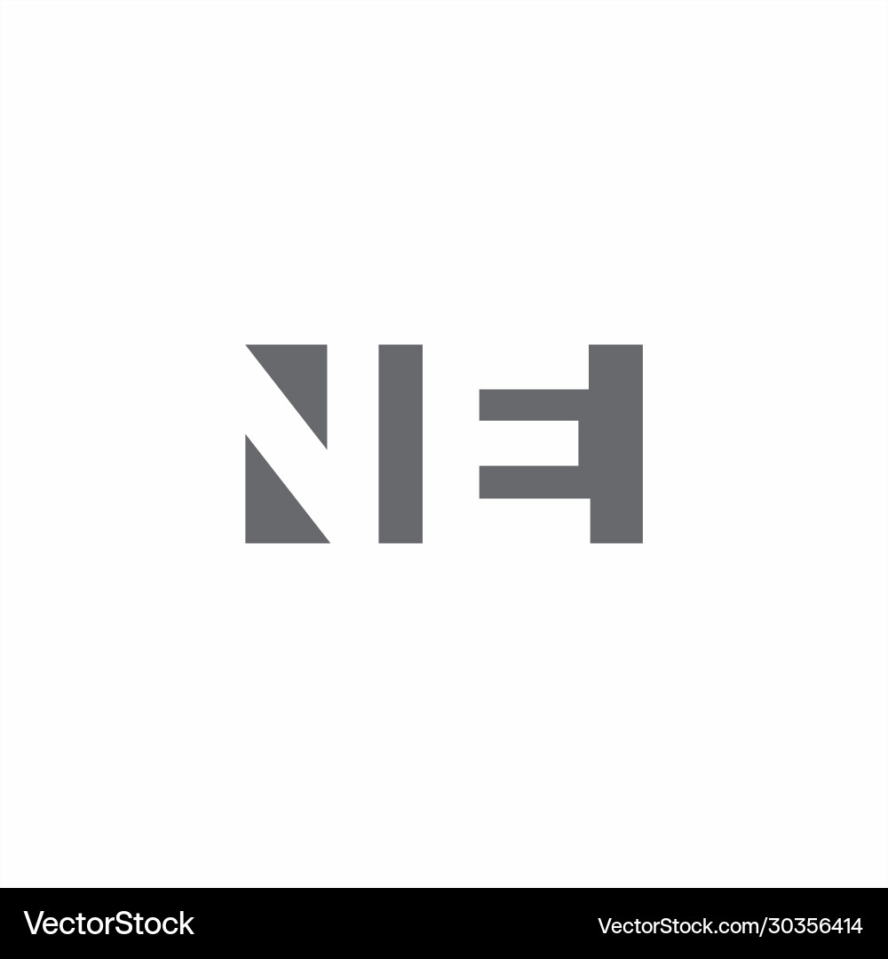 Ne logo monogram with negative space style design Vector Image