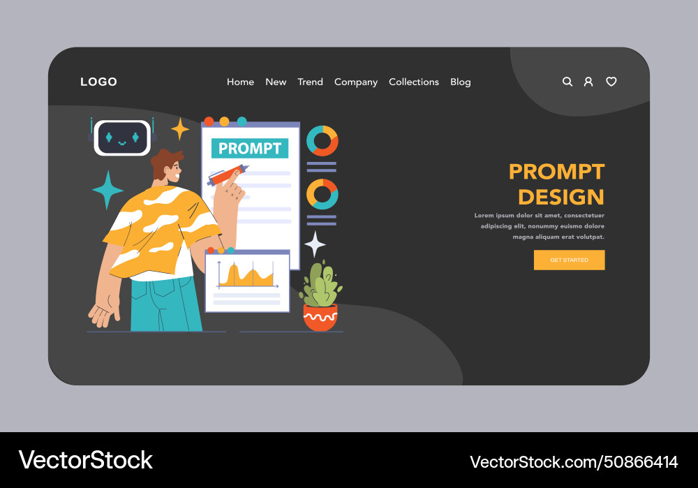 Prompt-engineers writing a command to artificial Prompt-engineers writing a command to artificial vector image