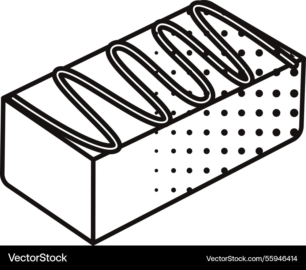 Rectangular chocolate bar with swirl in outline Vector Image