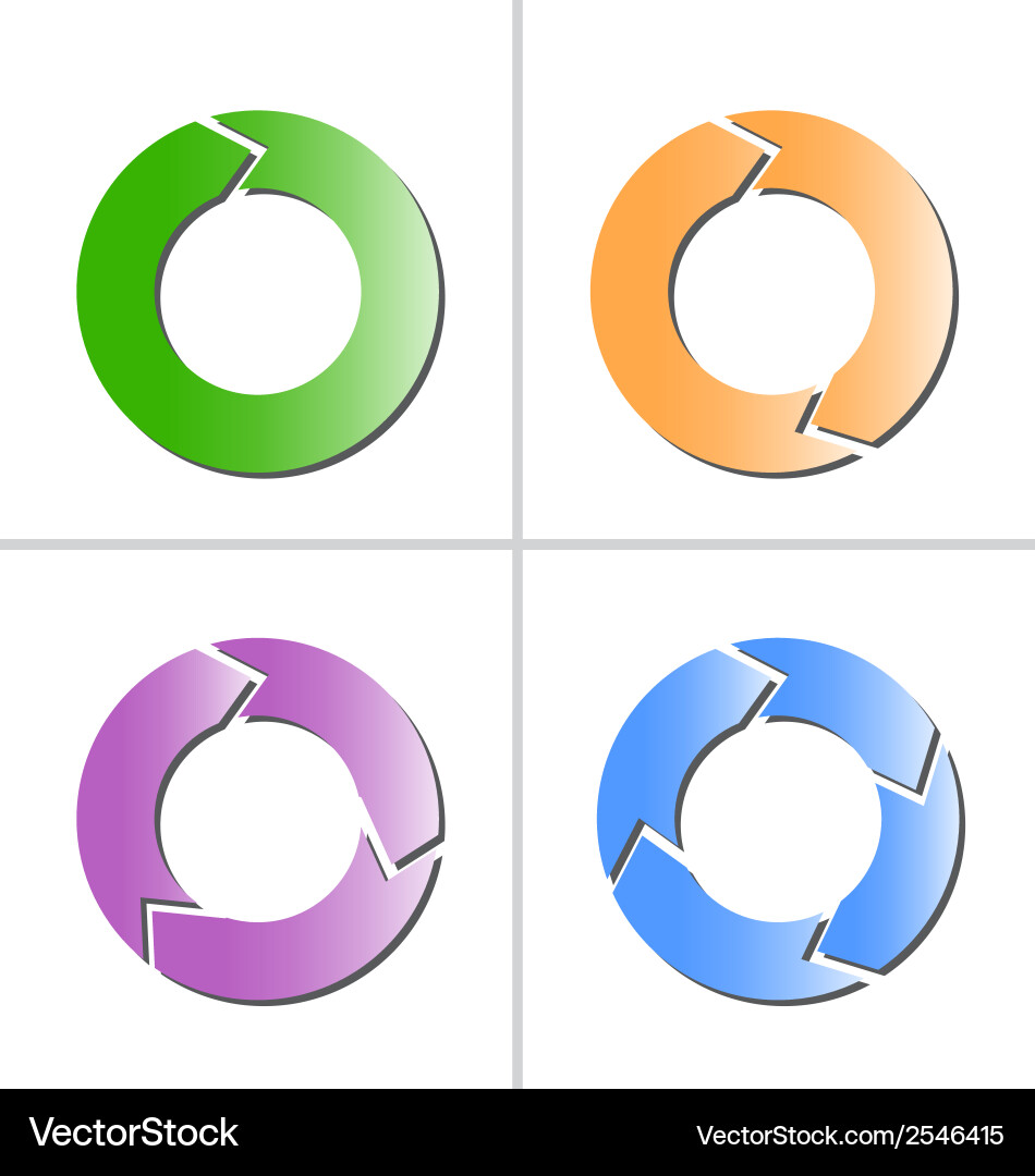 4 color arrow refresh reload rotation loop icon vector image