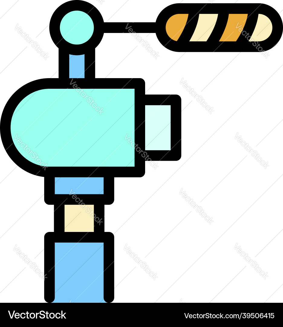 Camera with microphone icon color outline Vector Image