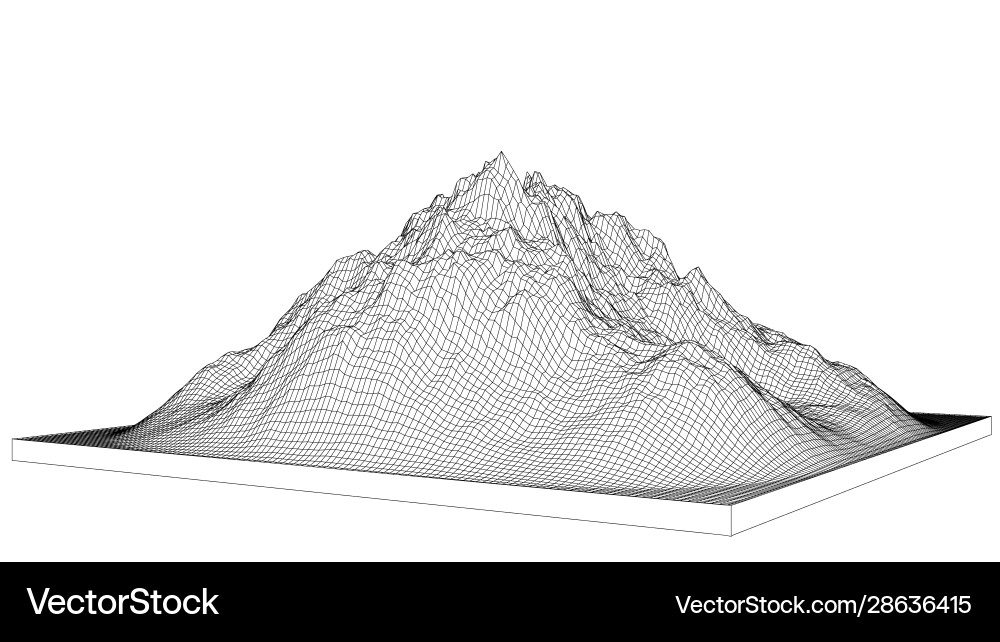 Curve lines in shape part mountain range vector image