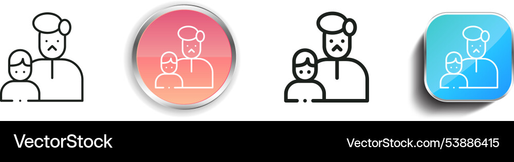 Father icon thin linear regular and button style Father icon thin linear regular and button style vector image