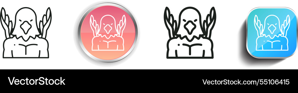 Ikaros icon thin linear regular and button style Ikaros icon thin linear regular and button style vector image