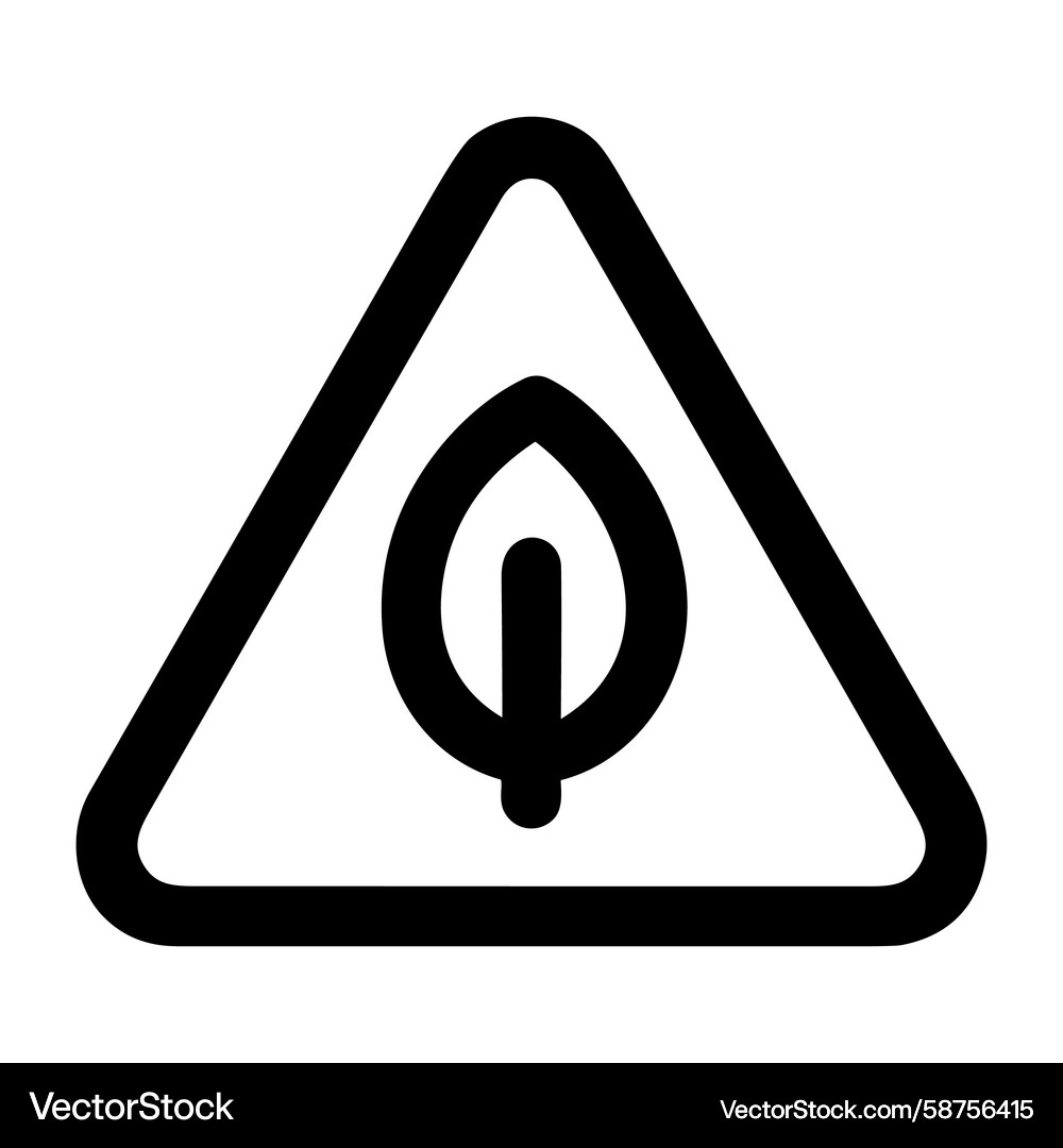 Leaf in Warning Triangle Icon Vector Image
