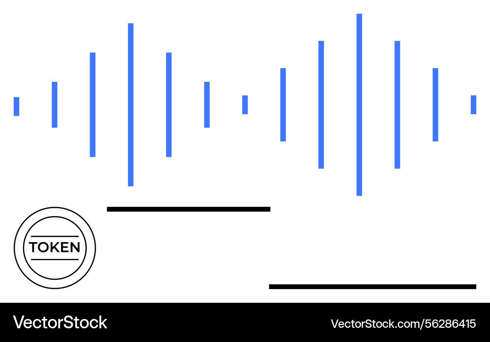 Minimalist sound wave pattern with token element Minimalist sound wave pattern with token element vector image