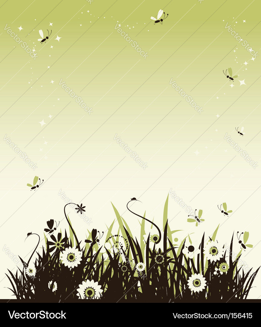 Serene Meadow Landscape Vector Image