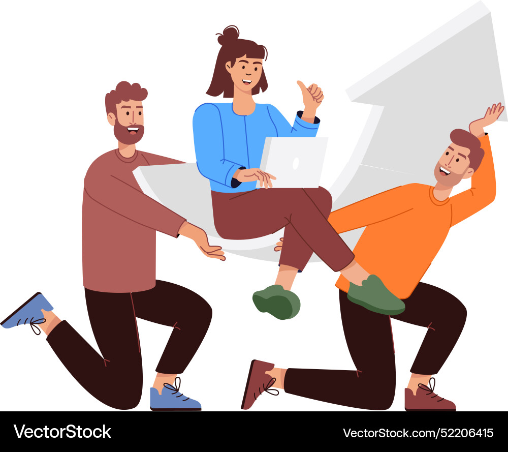 Webcharacter based flat of team growt Vector Image