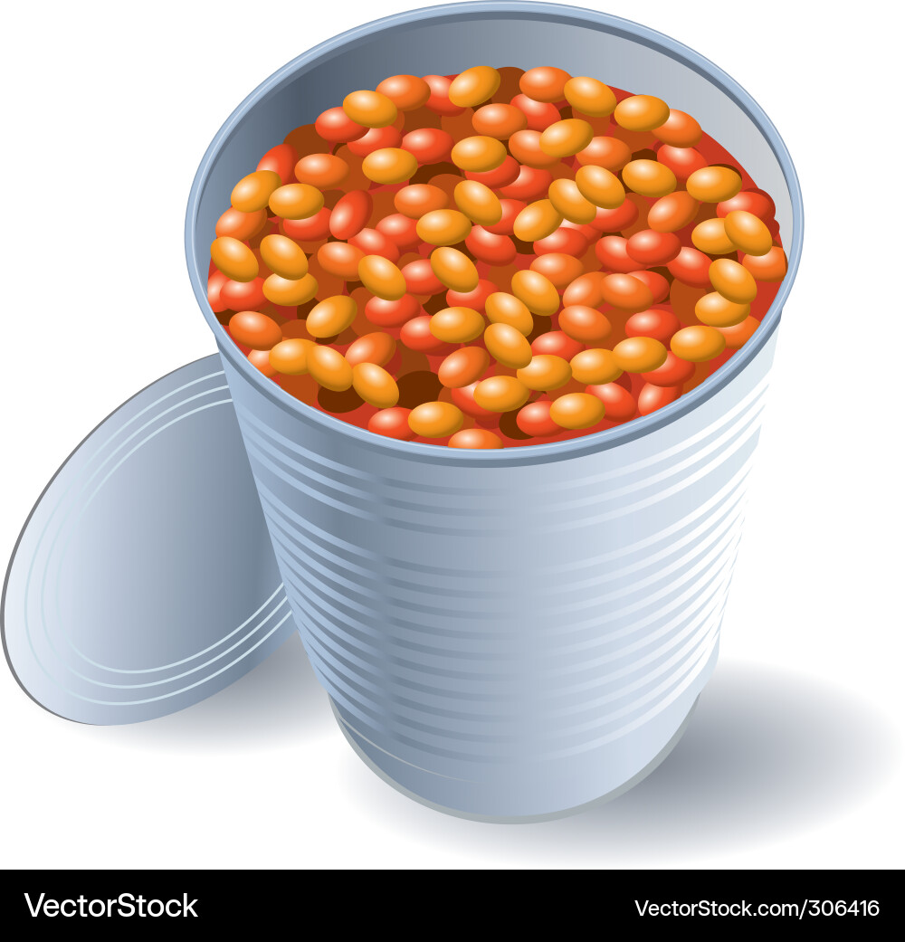 Aluminum Can of Beans vector image