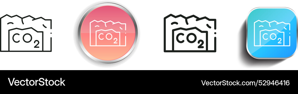 Co icon thin linear regular and button style Co icon thin linear regular and button style vector image