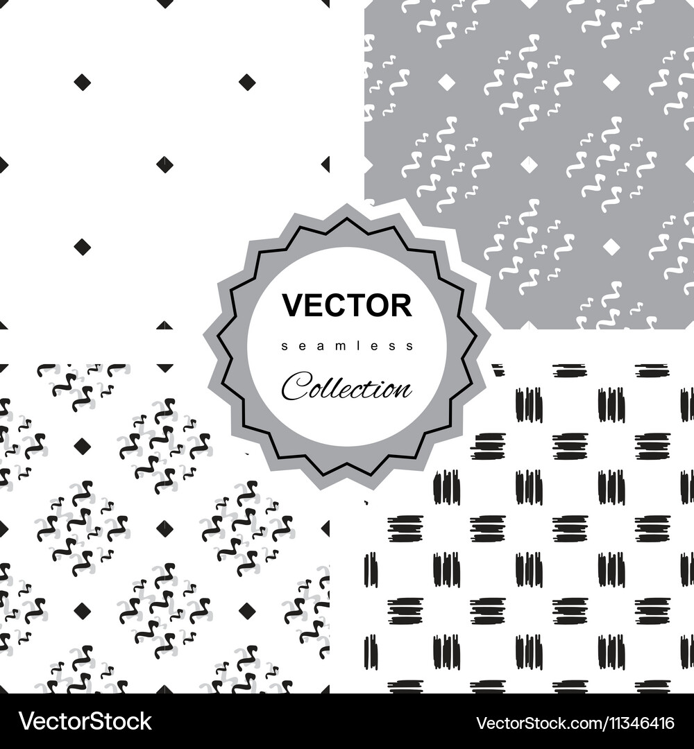 Ddoodle abstract seamless pattern collection Vector Image