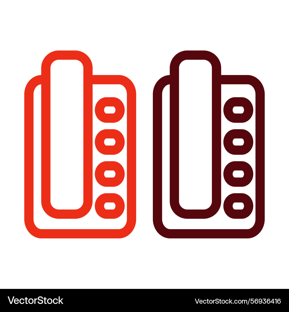 Intercom thick line two color icons for personal vector image