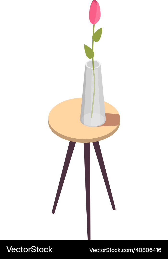 Isometric tiny table composition Vector Image