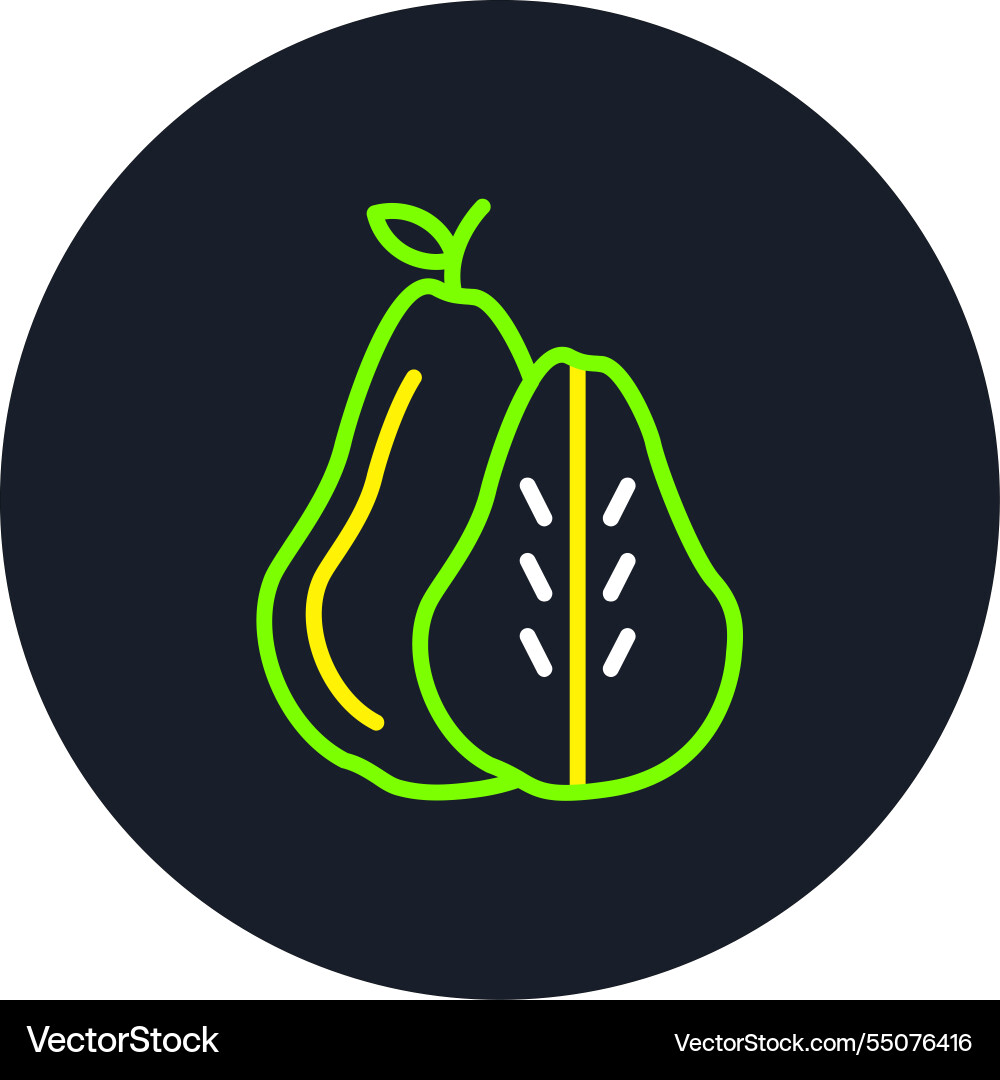 Pear line multi color icon Vector Image