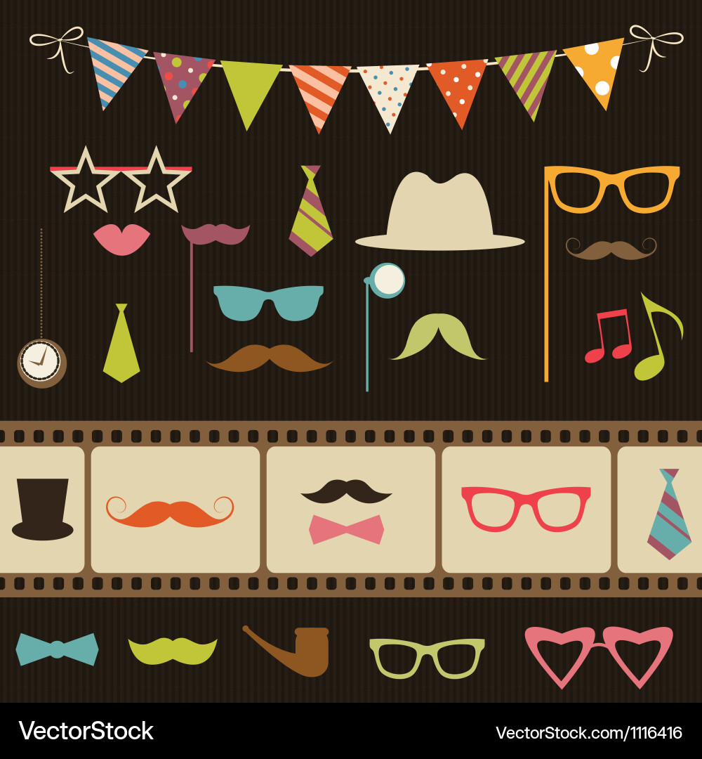 Retro Party Decorations vector image