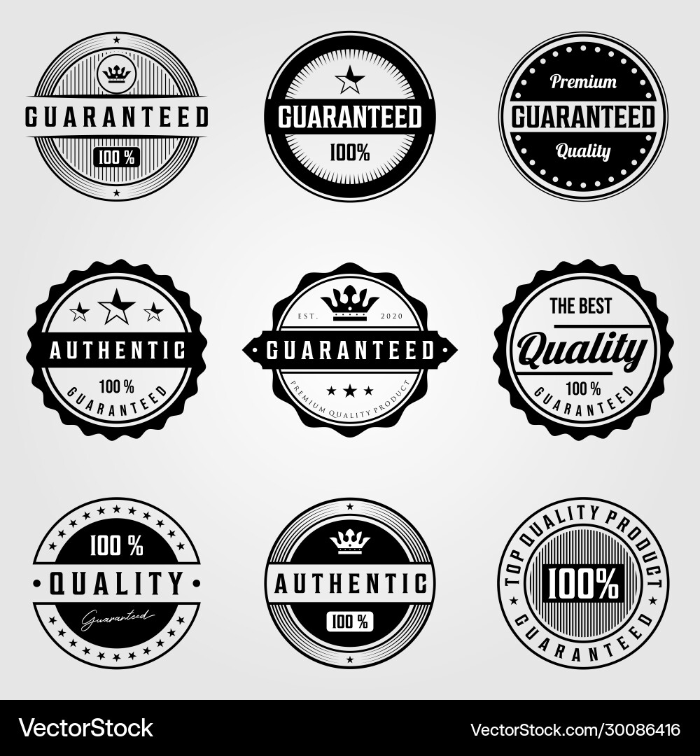 Set Vintage Premium Retro Guaranteed Royalty Free Vector Set Vintage Premium Retro Guaranteed Royalty Free Vector
