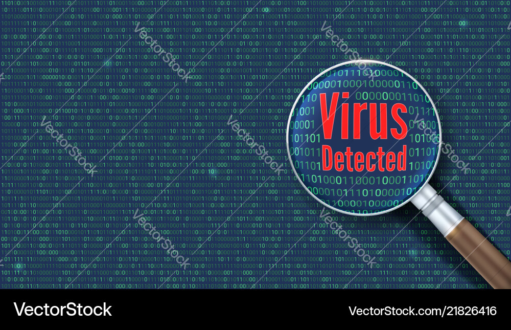Virus detected scanning and identifying Virus detected scanning and identifying vector image