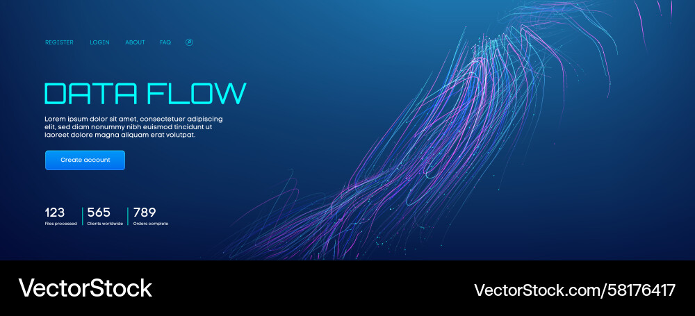AI Data Flow - Tech Circuit Background Vector Image