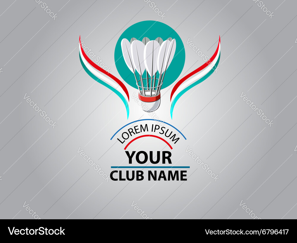 Badminton club logo vector image