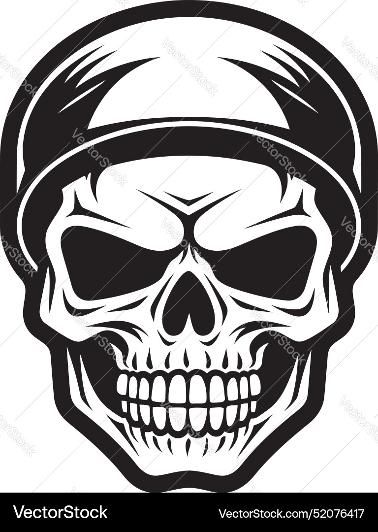 Bonedefender logo with skull in helmet skull Vector Image