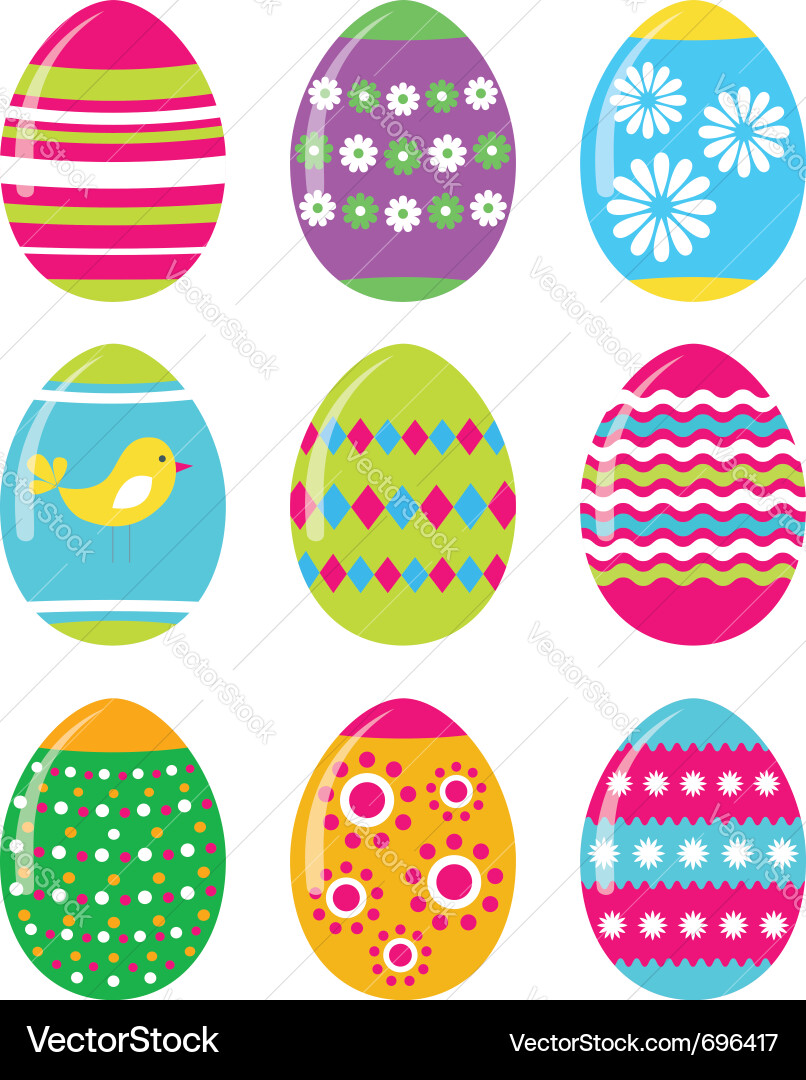 Colorful Easter Egg Collection vector image