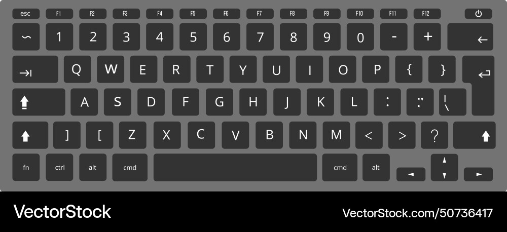 computer-keyboard-black-template-typing-buttons-vector-image