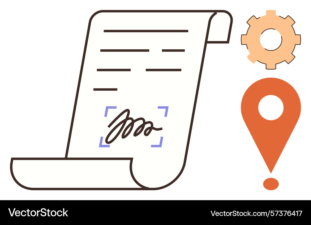 Digital agreement with location and settings Digital agreement with location and settings Vector Image