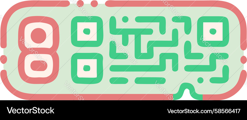 Digital QR Code Circuit Vector Image
