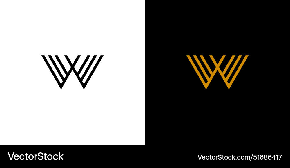 Modern and unique w logo design Royalty Free Vector Image