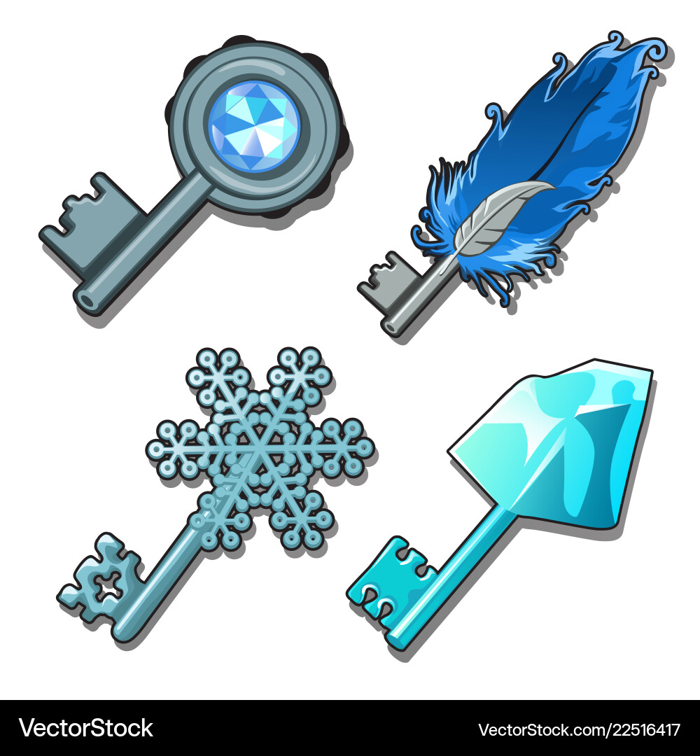 Set of fancy keys isolated on a white background Set of fancy keys isolated on a white background vector image
