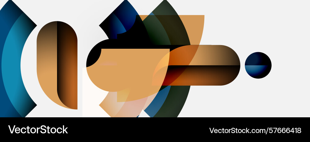 Abstract composition featuring overlapping curved Vector Image