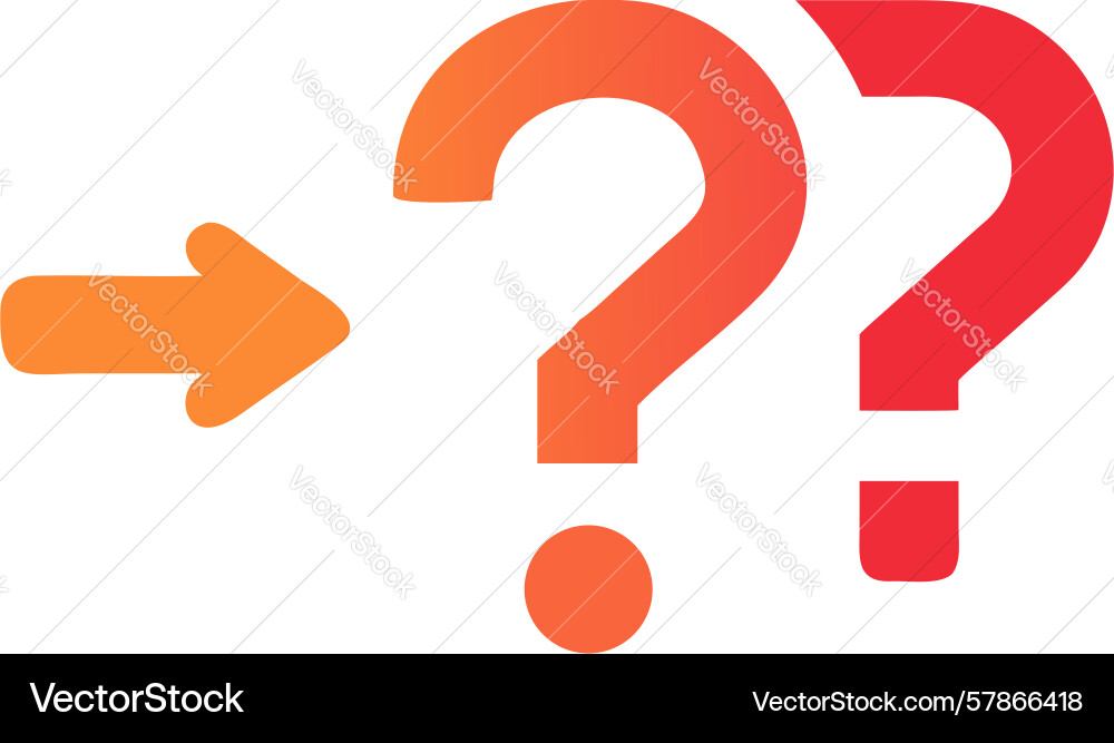 Arrow to question marks icon for unresolved paths Vector Image