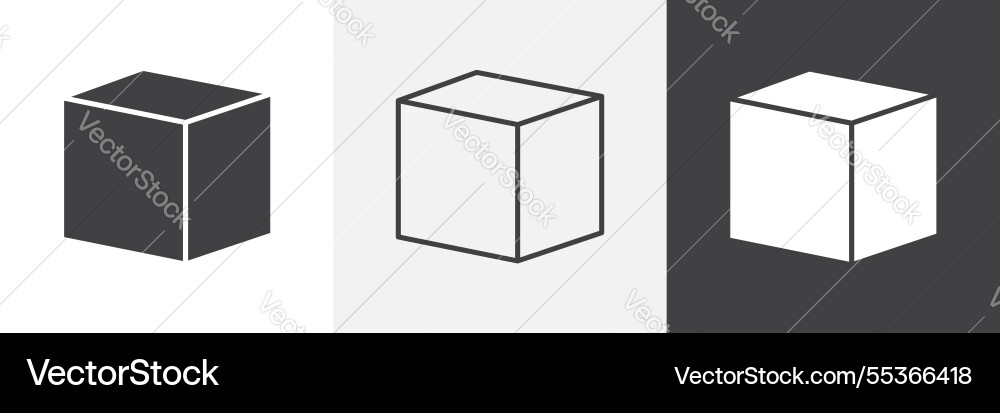 Cube icons collection graphic designs for ui vector image