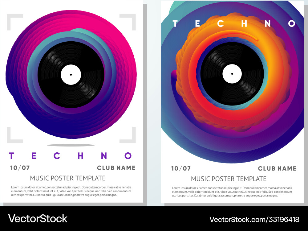 Event poster for music festival vinyl record Event poster for music festival vinyl record vector image