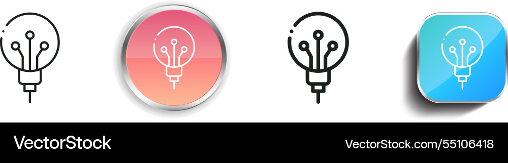 Illumination icon thin linear regular and button vector image