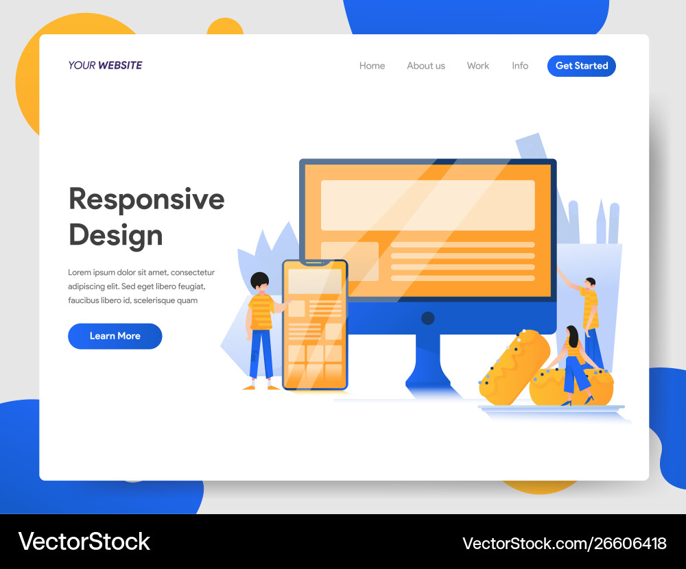 Landing page template responsive design vector image
