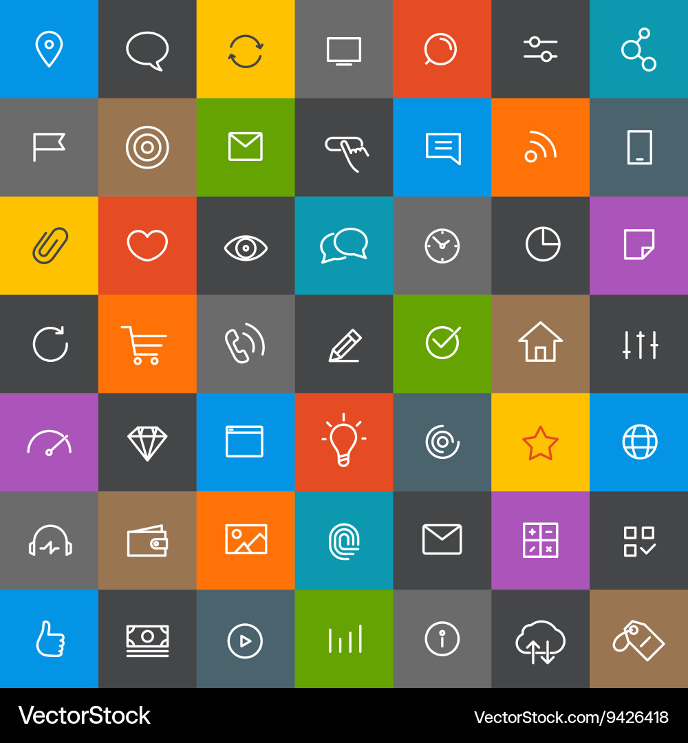 Modern Icon Set - App & UI Elements vector image